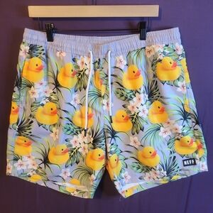 Neff Men's Colorful Fun Tropical Duck Swim Shorts Size XL